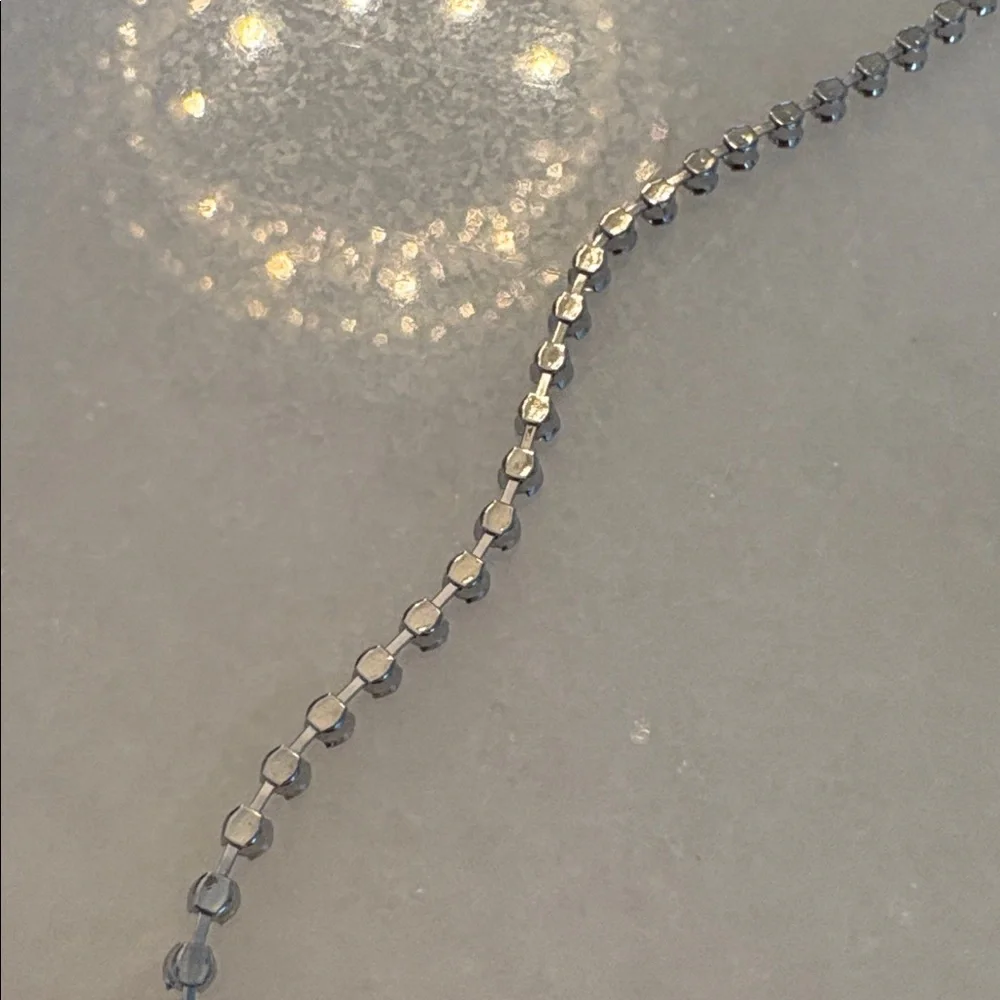 New Tennis Bracelet White Gold Plated Faux Diamonds 7” High End #27